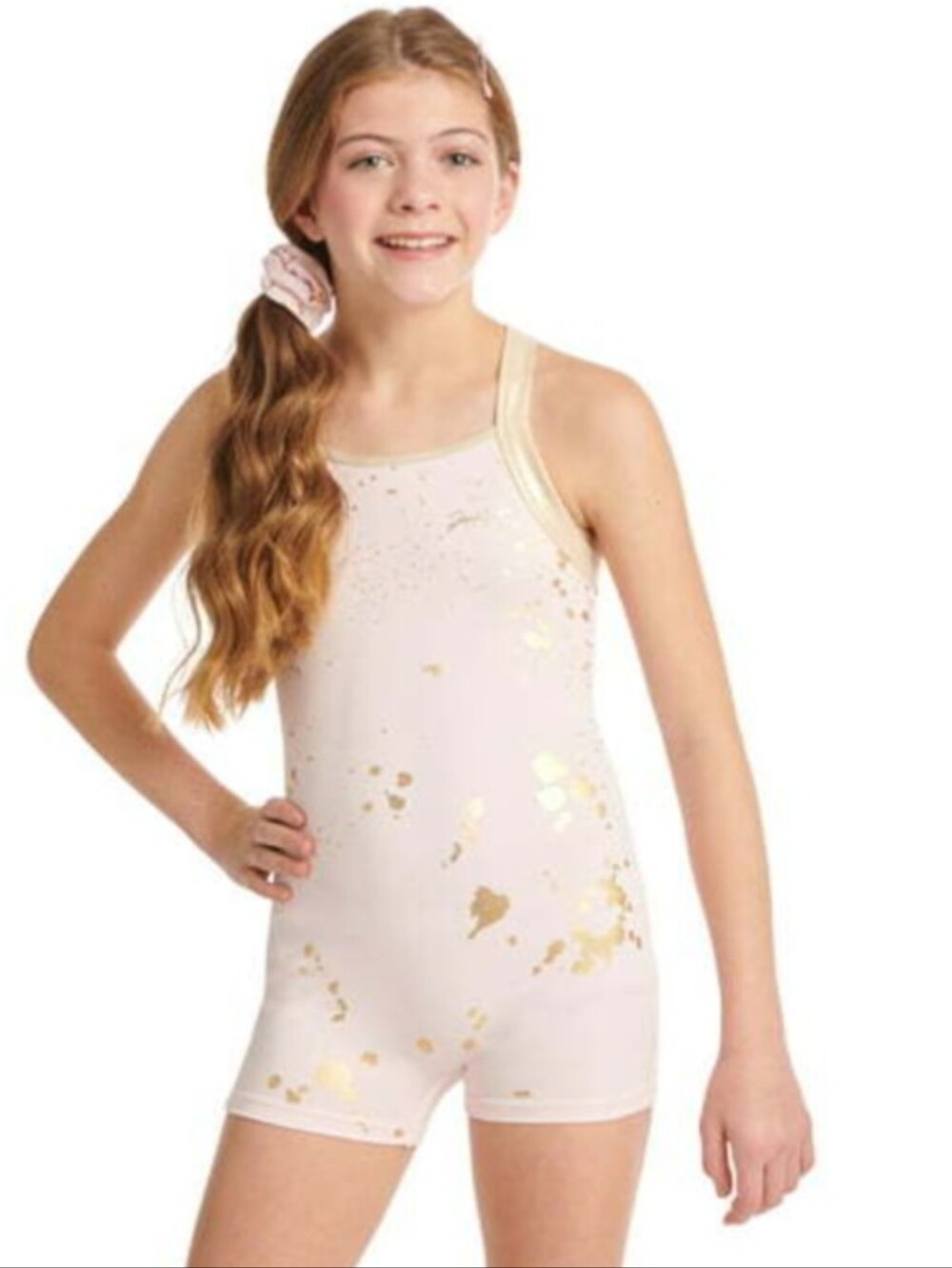 3/$15 Girls Gold And Gray One Piece Jumpsuit Justice XS